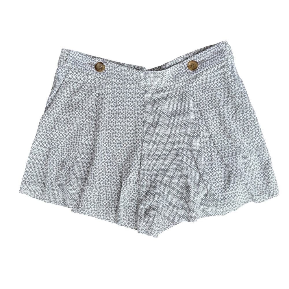 Banana Republic High Rise Geometric Pleated Side Zip Shorts Taupe Size 6